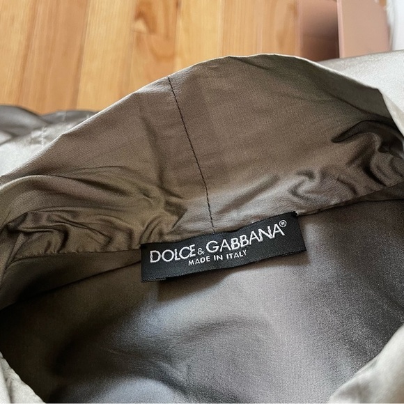 Dolce & Gabbana Silk Blend Tie Neck Button-Up Silver Gray Top EUC Sz IT 38 US 2 - Picture 8 of 12